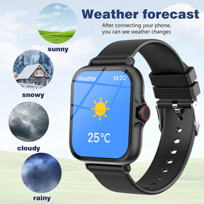 New Smart Watch 1.83'' Waterproof Message Answer Call Sports Pedometer Sleep Monitoring Information Alerts For IOS&Android