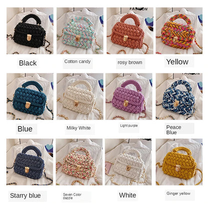 New Rope Woven Women Handbags Designer Knitting Chains Shoulder Crossbody Bag Casual Lady Hand Bags Small Flap Purses