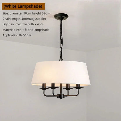 Modern Ceiling Chandeliers Stylish Simplicity Nordic Fabric Lampshade Living Room Dining Bedroom Home Decor Lightings Led Lights