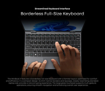 CHUWI MiniBook X 2-in-1 Touch Screen Laptop Intel N150 16GB LPDDR5 512G SSD 10.51"1920x1200 FHD Resolution Ultra-thin Notebook