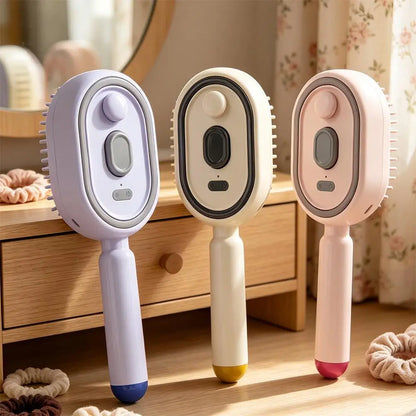 New Electric Hair Care Spray Massage Comb Self Cleaning Steam Essential Oil Brush Hair Oil Applicator Scalp Massager For Women