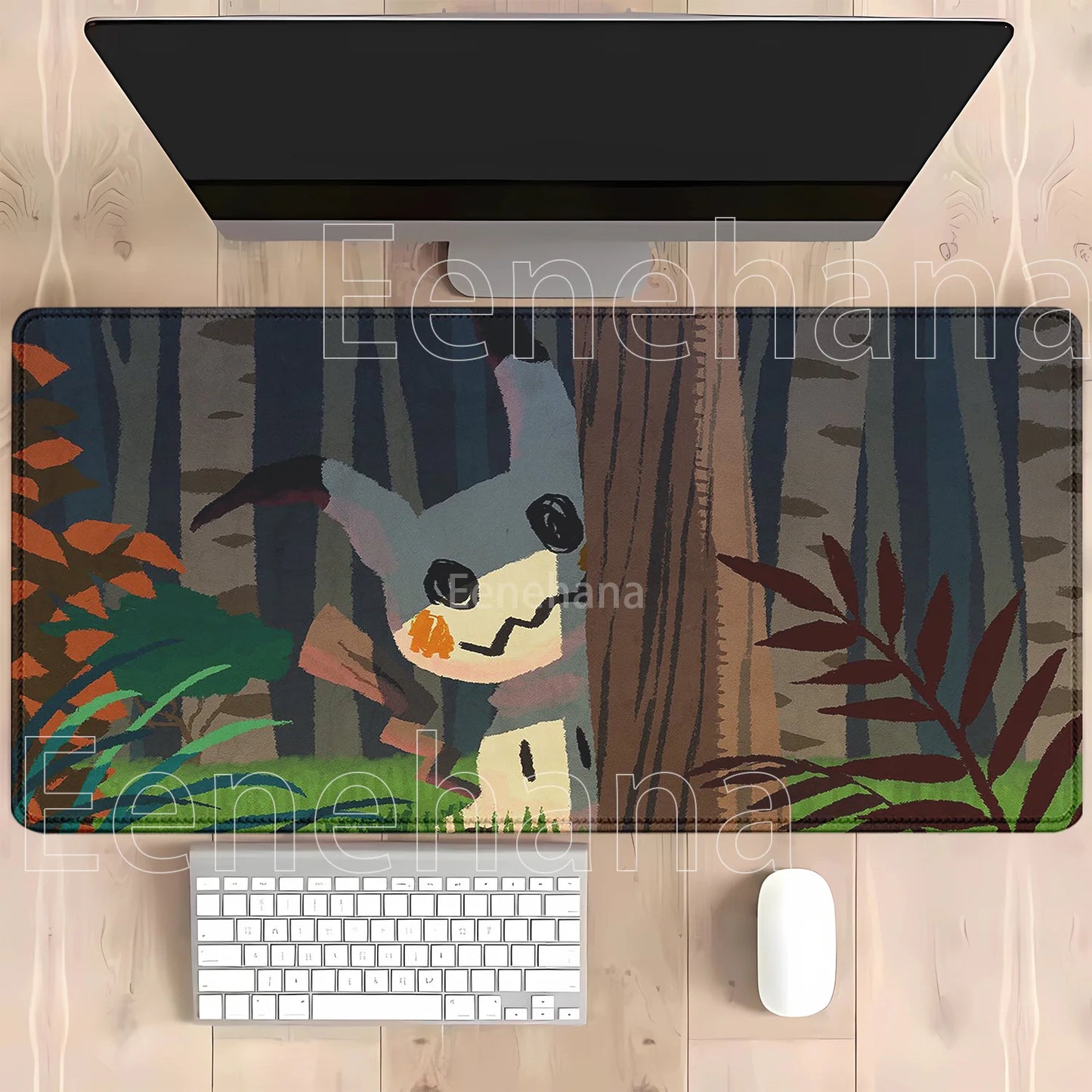 Gaming Pokemon Mimikyu Anime Kawaii PC Mouse Pad Keyboard Overlock Larger Mousepad PC Offices Non-slip Base HD Printing Desk Mat