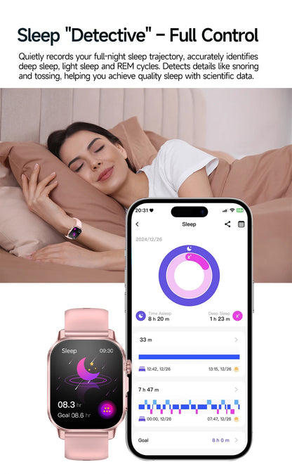 2026 New Body Analysis Health Smart Watch ECG+PPG Uric Acid Blood Pressure Blood Oxygen Clock Call AMOLED Smart Watch Men Women