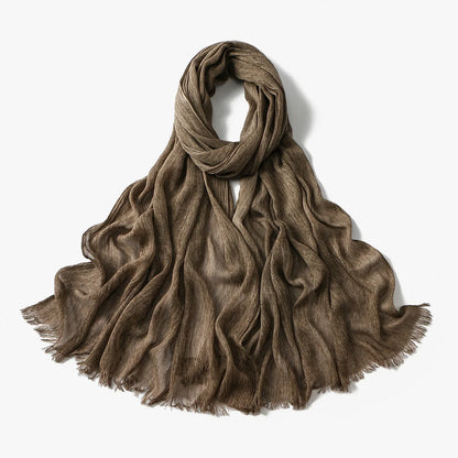 Fashion Crinkle Cotton Royan Hijab Scarf for Muslim Women Islamic Long Soft Shawls Wraps Short Tassel Bufanda Accessories