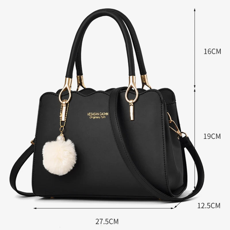 Yogodlns Women Handbags Ladies Large Tote Bag Female Square Shoulder Bags Bolsas Femininas Sac PU Leather Hairball Crossbody Bag