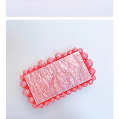 Luxury Design Shoulder Crossbody Bag Fashion New Evening Clutch Bag Ladies Handbag Acrylic Transparent Small Square Bag Female