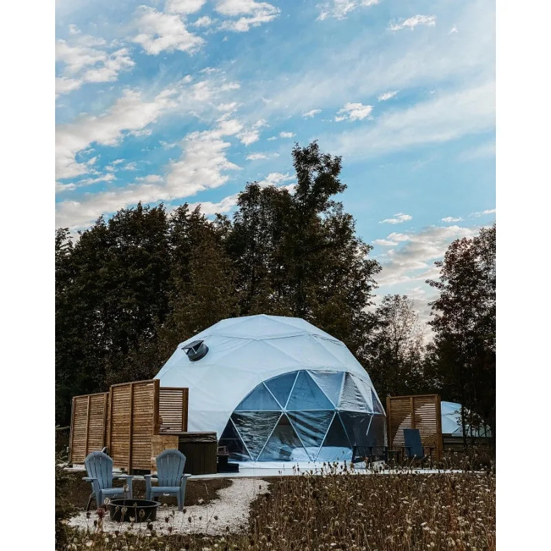 Luxury Glamping Geodesic Dome Tent All Climate Heavy Snow Wind Resistant Desert River Snow Polar  Paint Outdoor Camping Shelter