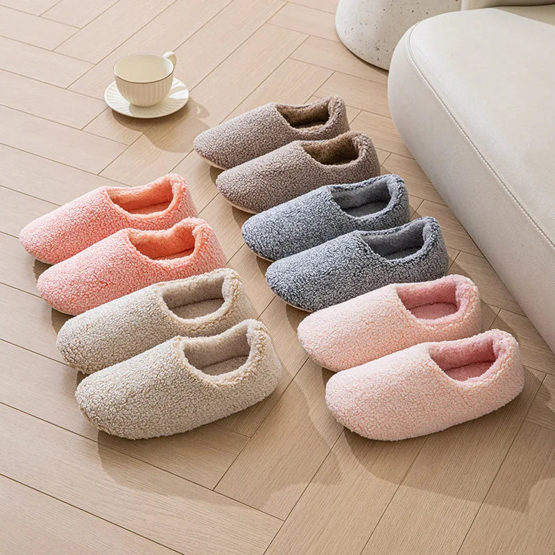 Casual Plush Women's Slippers Home Luxury Designer Woman Shoes Flat Winter Indoor Ankle Boots Trend Slides Elegant Footwear Soft