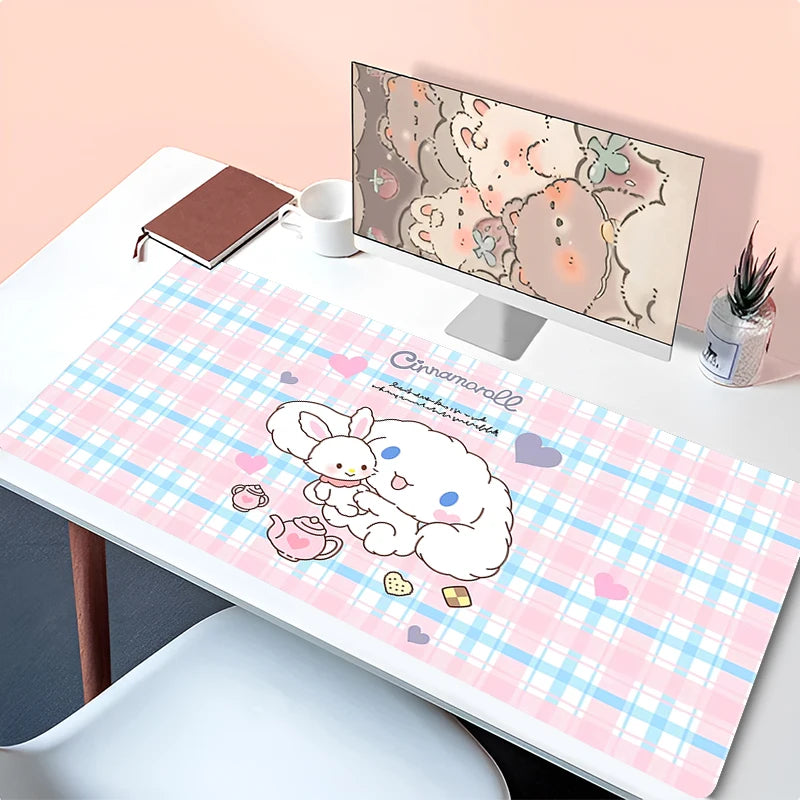 Kawaii Mouse Pad Laptop Anime Gamer Cabinet Keyboard Rug Cute Cartoon C-cinnamoroll Desk Mat PC Gaming Mousepad For Girl Gifts