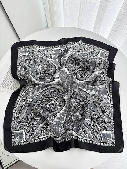 2026 New Elegant Fashion 70X70cm Printed Women's Scarf Silk Scarf Square Shawl Decorative Headband Neck Luxury Design Bandana