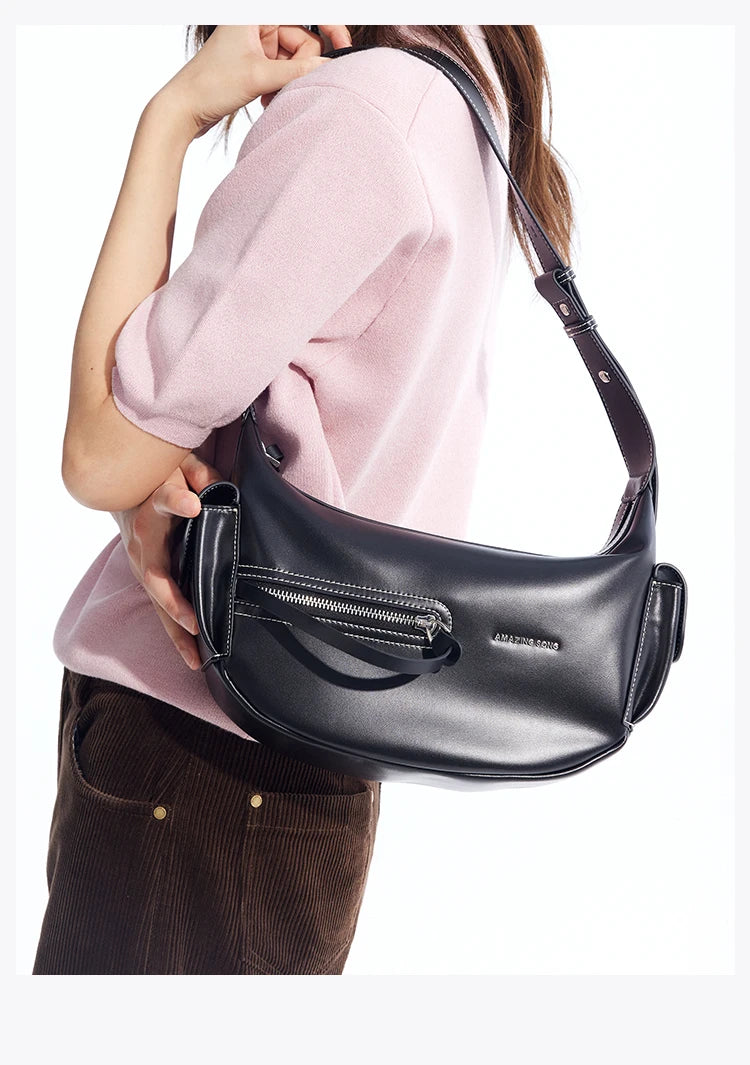 Amazing Song Liqueur Crescent Bag Small Upgraded Large Autumn Style Crossbody Women's Bag Trendy Portable