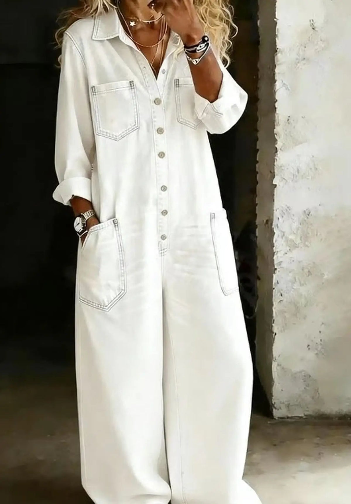 Jumpsuits Women Denim One Piece Full Sleeve Overalls Long Wide Leg Casual Loose Rompers Y2k Streetwear Jumpsuit Work 2026