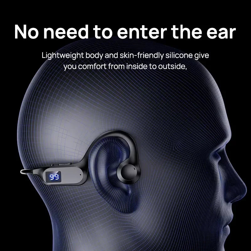 Original Bosete X7 Bone Conduction Wireless Headphones Bluetooth 5.3 Waterproof Ear Hook Sports Running Earphones With Mic