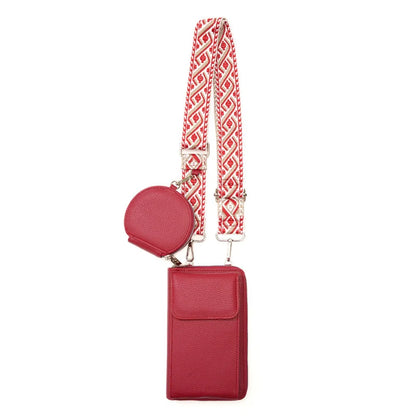Fashion PU Leather Mobile Phone Bag Lightweight Mini Size Small Purse Crossbody Bag Women Ladies