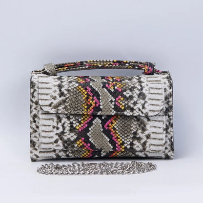 Luxury Snake Pattern Chain Flap Handbags Evening Clutches Crossbody Messenger Shoulder Bags Women Female Ladies Luxurious Purses