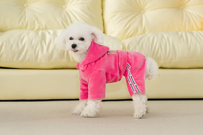 Luxury Velvet Dog Clothes,Dog Jumpsuit,Small Medium Dogs,Yorkie Puppy Costume,Hooded Coat,Tracksuit Overalls,Autumn,Winter