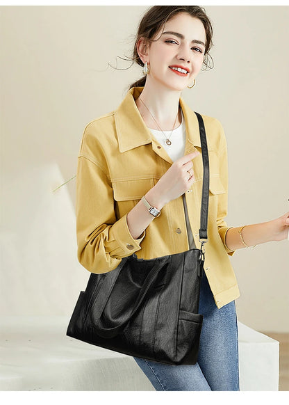 3 Set Women's New High-quality PU Leather Shoulder Cross-body Bags Luxury Designer Ladies Messenger Commuting Versatile Handbags