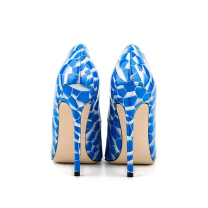 Multicolor Abstract Graffiti Print Pointed Toe Stiletto Pumps, Women Thin Heel Evening Shoes for Wedding, Formal Party and Night