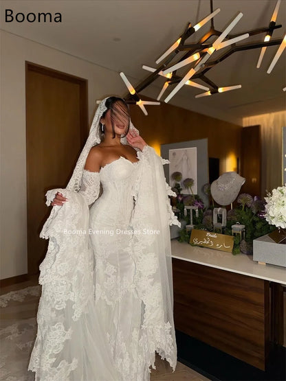Booma Mermaid  Off The Shoulder Lace Elegant Wedding Dresses Lace Appliques Brides Gown Custom Made 2025