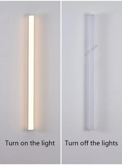 Modern Waterproof Outdoor Long Strip LED Wall Light IP65 Wrought Iron Wall Light Garden Porch Wall Light 110V 220V Lighting
