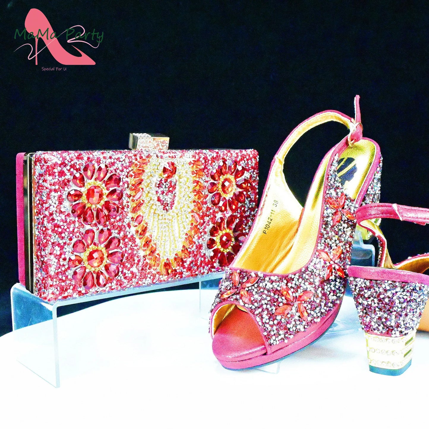 2025 Fashion Style Nigerian Ladies Lovely Shoes and Bag to Match Set in Gold Color Specials Pumps for Dress