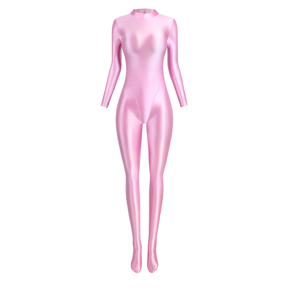 MJINM Spandex Catsuit Women Full Body Shiny Glossy Bodysuits Tight-Fitting Yoga Sport Tights Catsuit Jumpsuits Zentai