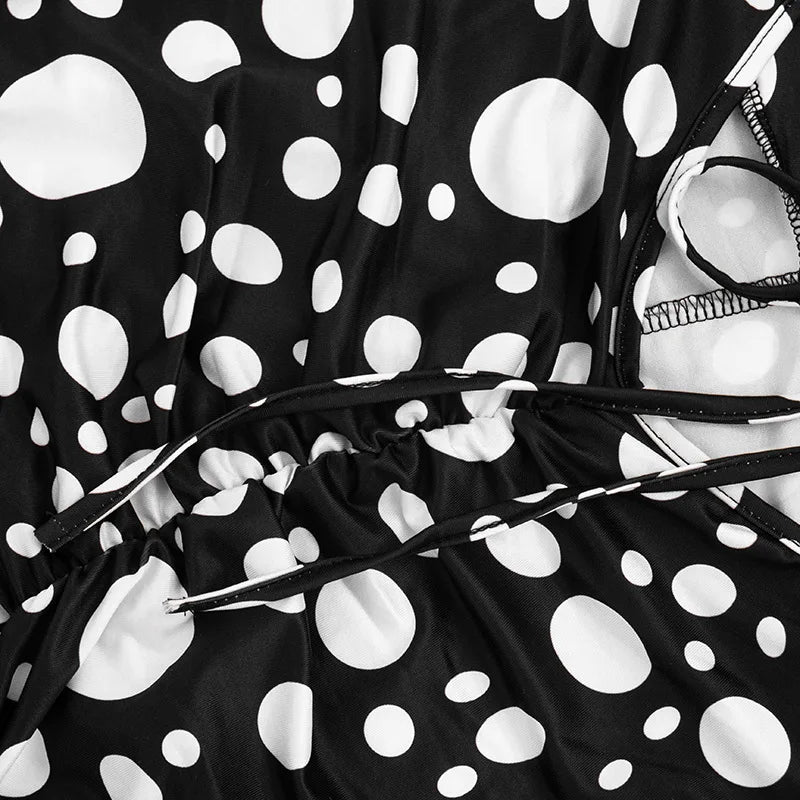 Sexy Polka Dot Romper Women Summer Sleeveless Crew Neck Backless  Bodycon Rompers Jumpsuit for Woman Playsuit