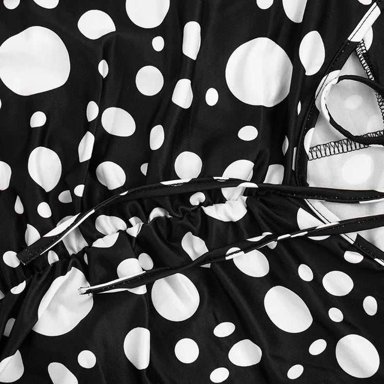 Sexy Polka Dot Romper Women Summer Sleeveless Crew Neck Backless  Bodycon Rompers Jumpsuit for Woman Playsuit