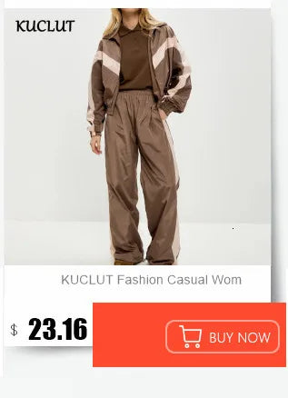 KUCLUT 2025 Autumn New Women's Fashion Sports Casual Jumpsuit Zipper Design Spliced Contrast Color Versatile Jumpsuits 1A991