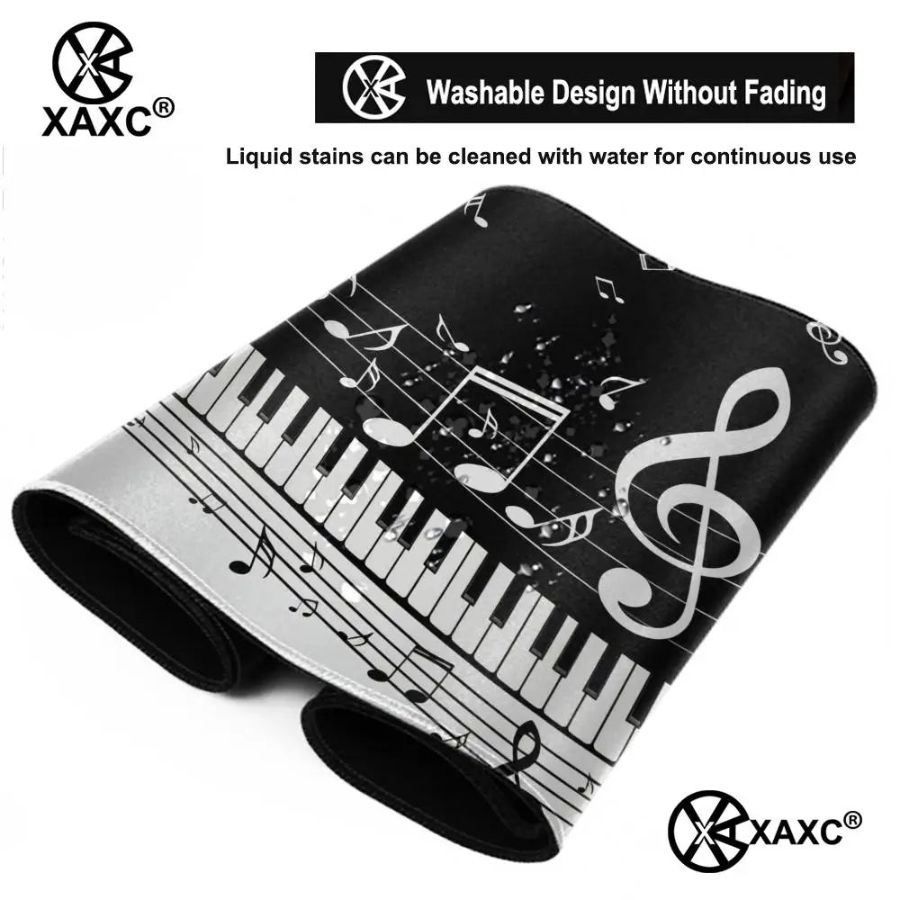 Music symbol and piano design Mouse Pad Large Computer Office Table Mats Rubber Anti-slip Gaming Keyboard Long Desk Pad HYBXXC