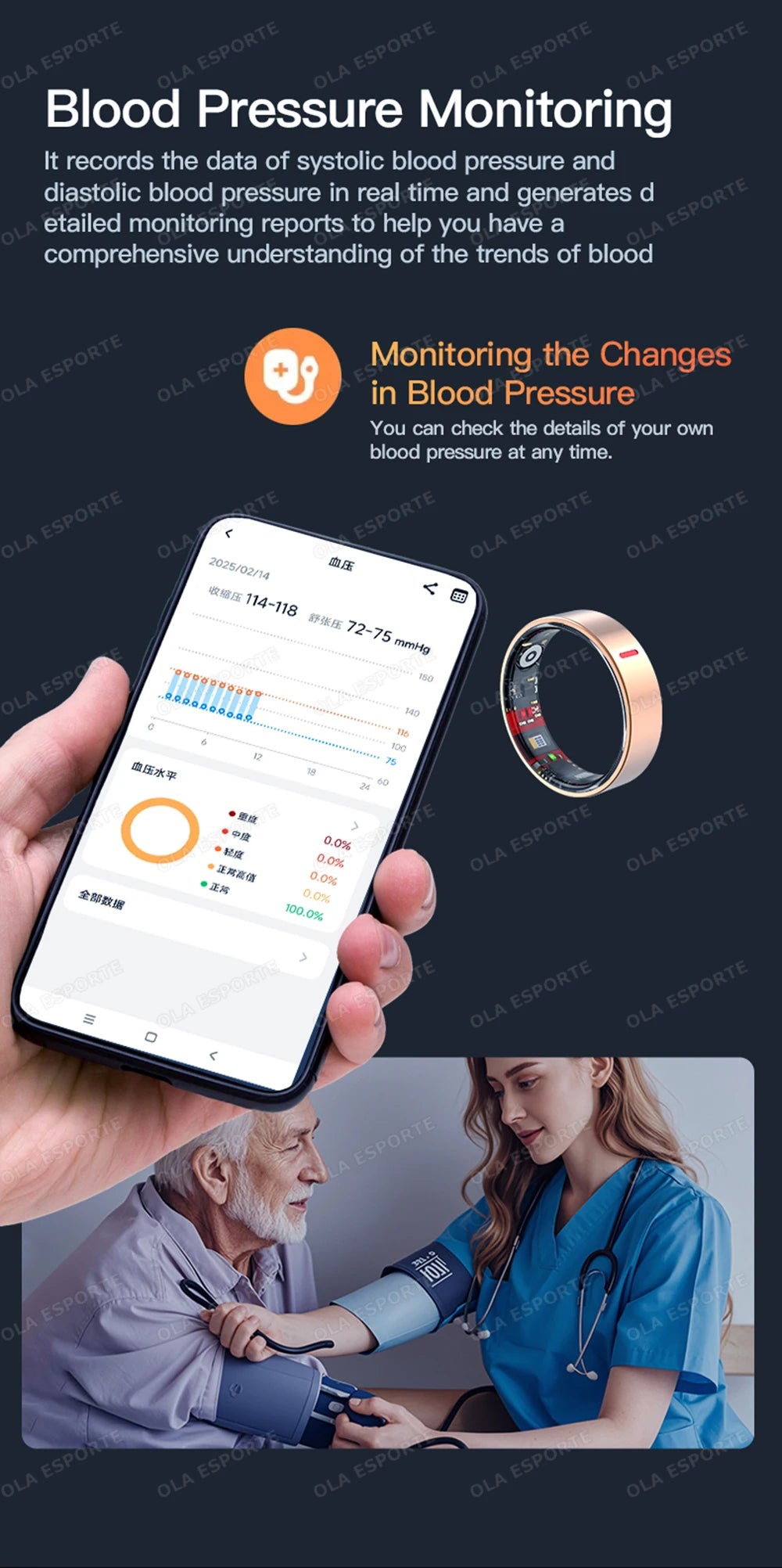 2026 Outdoor Sports Smart Ring 5ATM+IP68 Waterproof Rings Heart Rate Blood Pressure/Oxygen Sleep Health Monitoring Smartring Men