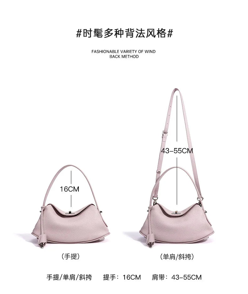 Genuine Grade Women's Leather Handbag Luxury Deisgner Brand Ladies Small Shoulder Crossbody Purses Bags for Woman Tote 2026 New