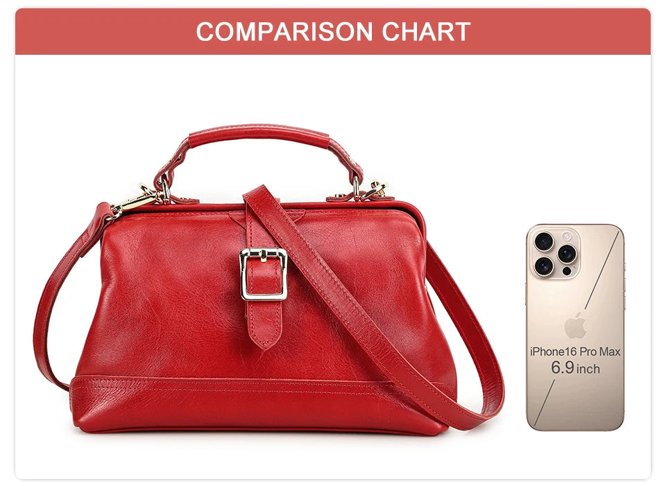 CONTACT'S Genuine Leather Sling Shoulder Bags for Women Luxury Designer Tote Bag Women‘s Bag Handbag Fashion Ladies’ Doctor Bag