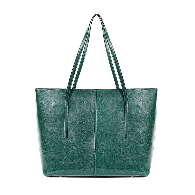 Luxury Women Leather Tote Bag Top Layer Cowhide Large Capacity Fashionable Handbag Brand Designer Shoulder Bag 2025 New Handbag