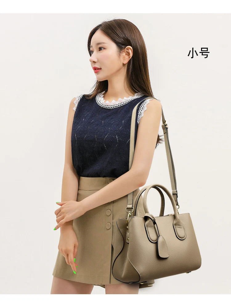 Genuine Leather Large Capacity 3 Layers Women Totes Designer Ladies Shoulder Crossbody Bags Fashion Female Handbags Sac A Main