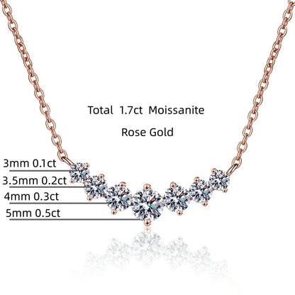 2.8ct Moissanite Necklace for Woman Wedding Fine Jewely with Certificates 925 Sterling Sliver Plated 18k White Gold Necklace