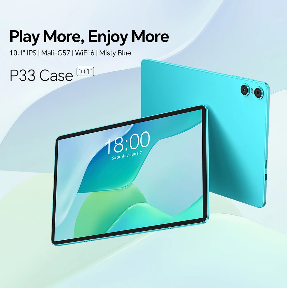 Teclast P33Case 10.1" Tablet Android 15 9GB(3+6GB) RAM 64GB ROM Allwinner A333 P33 Case/Keyboard/Mouse/Stylus/Headphone 6000mAh
