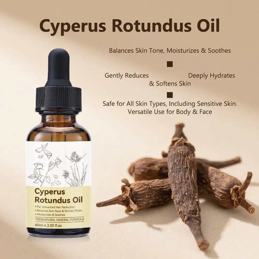 Natural Cyperus Rotundus Essential Oil Pure Plant Hair Removal Care Oil Smooth Skin Soothing Relax Body Massage Aromatherapy