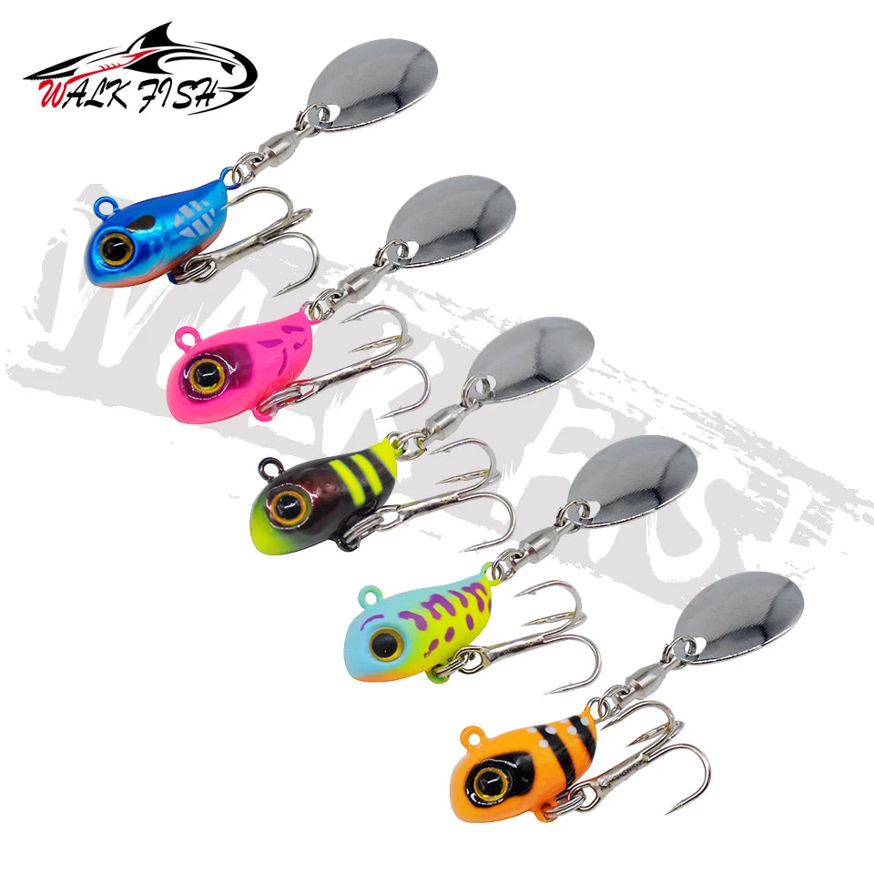 WALK FISH 10g VIB Spinning Tail-spinner Swimbait Fishing Lures Spinnerbait Metal Artificial Bait Carp Fishing Accessories