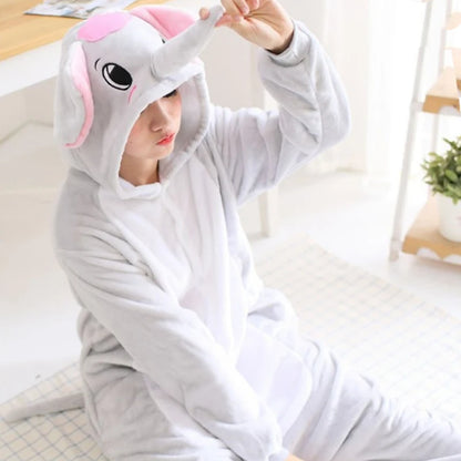 Adults Onesies Animal Pajamas Set Penguin Panda Frog Pig Cat Funny Cartoon Cosplay Costume Unisex Women Halloween Party Costume