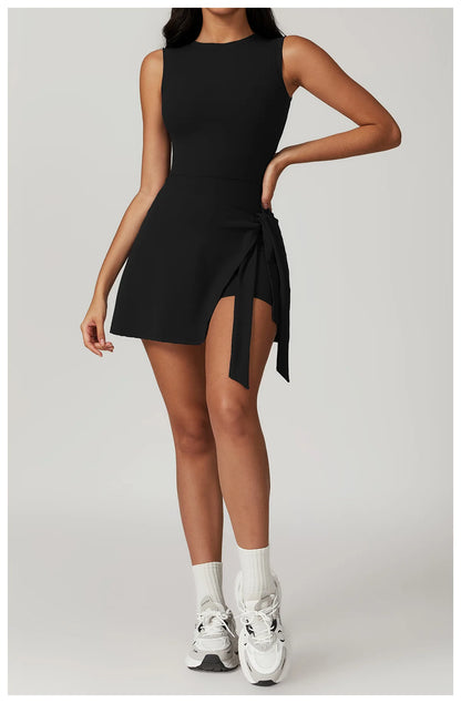 Romper Backless Set Long Sleeved Gym Sports Fitness Bodysuit Siamese Sportswear Women Clothes Jumpsuit Skirt Playsuit Yoga Suit