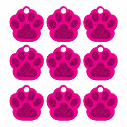 Wholesale 100Pcs Paw Pet Dog ID Tag Custom Engraved Name Plate Phone Dogs ID Tags Personalized Aluminum Pet Pendant Key Chain