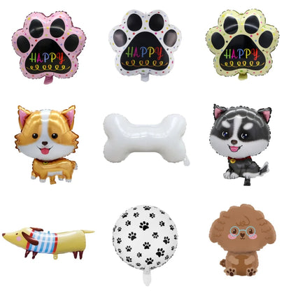 Cute puppy pet birthday decoration theme balloons, first-year decoration props, party atmosphere decoration