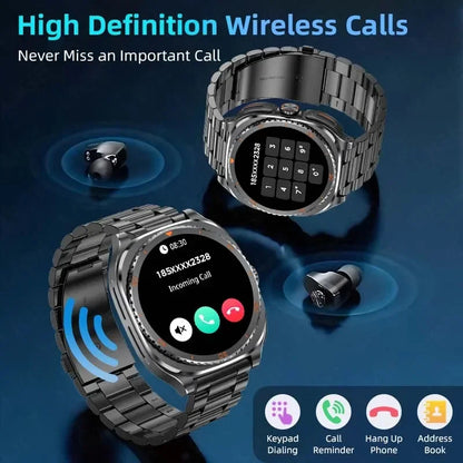 New 2026 TWS 2-in-1 Wireless Headset Smart Watch 7 Ultra AMOLED HD Screen Smartwatch with Earbuds Bluetooth Call Sports Watches