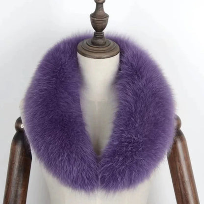 Fox Fur Collar 100% Real Fox Fur Scarf Winter Women Natural Fur Gray Collar Large Size Neck Warmer Fur Scarf Shawls