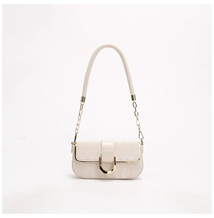 Sweet Pu Leather Women's Shoulder Bag Fashion Design Chain Ladies Underarm Bags Simple Square Female Handbags Crossbody Bag