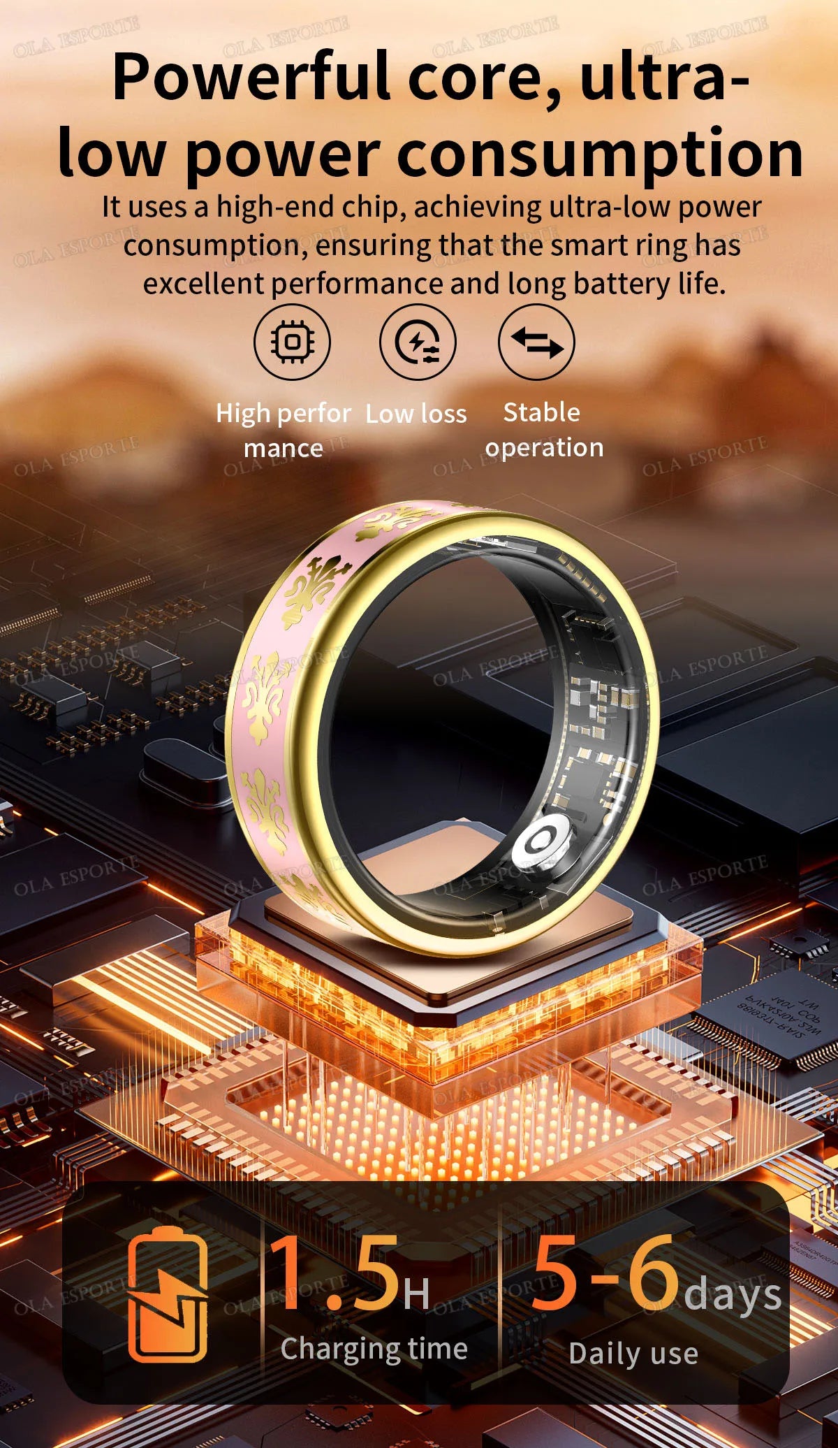 2026 Smart Ring Blood Oxygen Heart Rate Sleep Monitoring Smart Ring IP68 & 5ATM Waterproof Multi-sport Modes Smartring Man Women