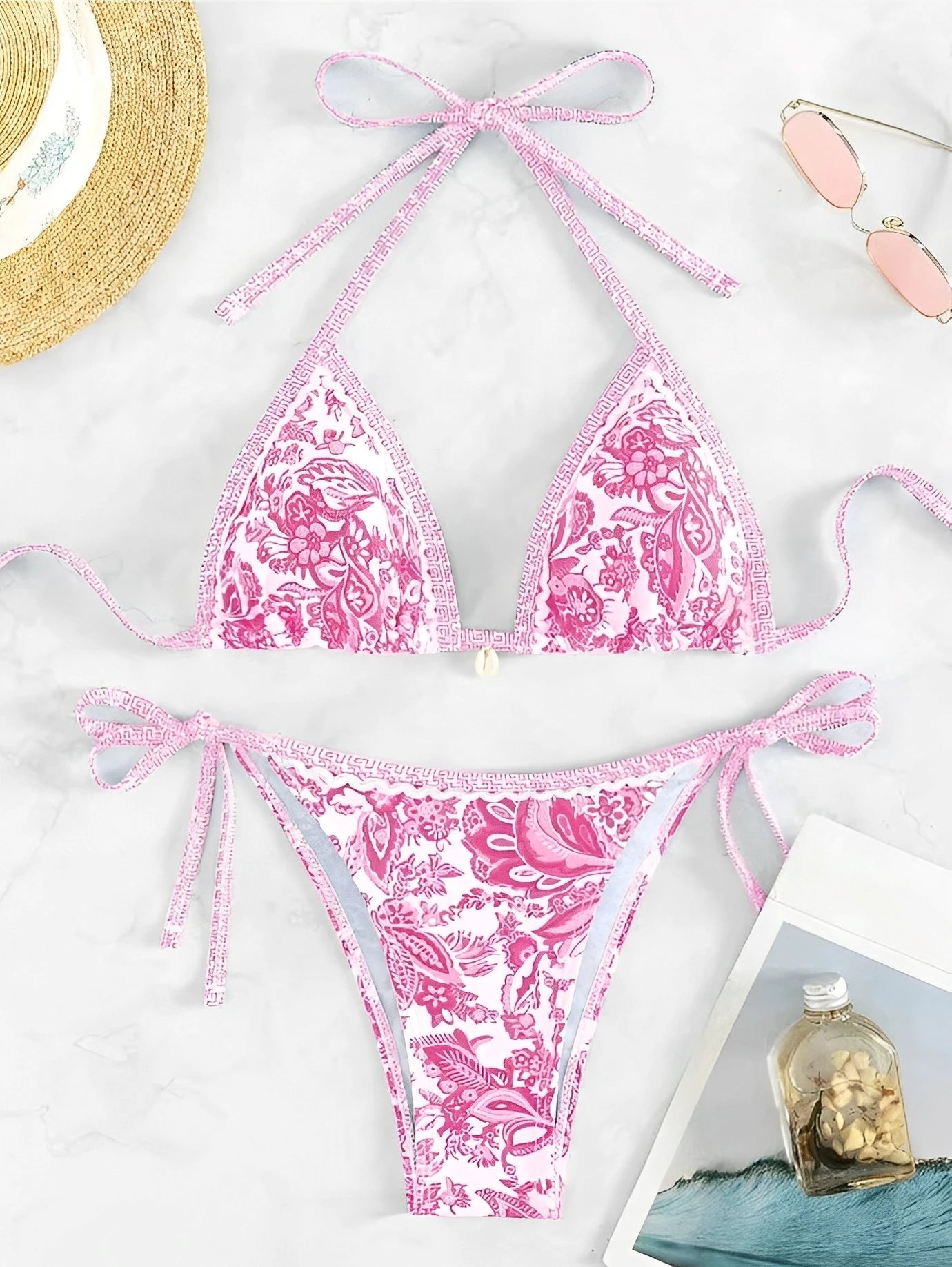 2026 Halter String Triangle Two Piece Bikini Women Swimwear Female Swimsuit Bathers Bathing Swimming Suit Beachwear Summer