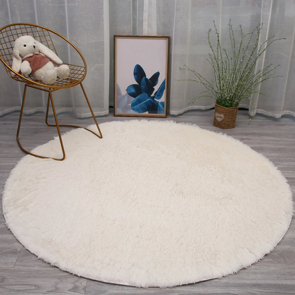 40 Cm Round Rug For Bedroom Super Fluffy Circle Rugs Cute Soft Faux Non Slip Shaggy Rug For Kids Girls Home Dorm Decor