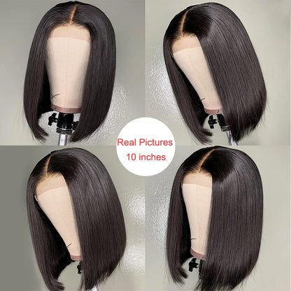 Straight Bob Wig Short 100% Human Hair Lace Frontal Wigs 13x4 Lace Front Wig 4x4 Lace Closure Wig Pre Plucked Bob Lace Wigs